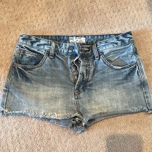 Free People Light Denim Wash Shorts. Size 28